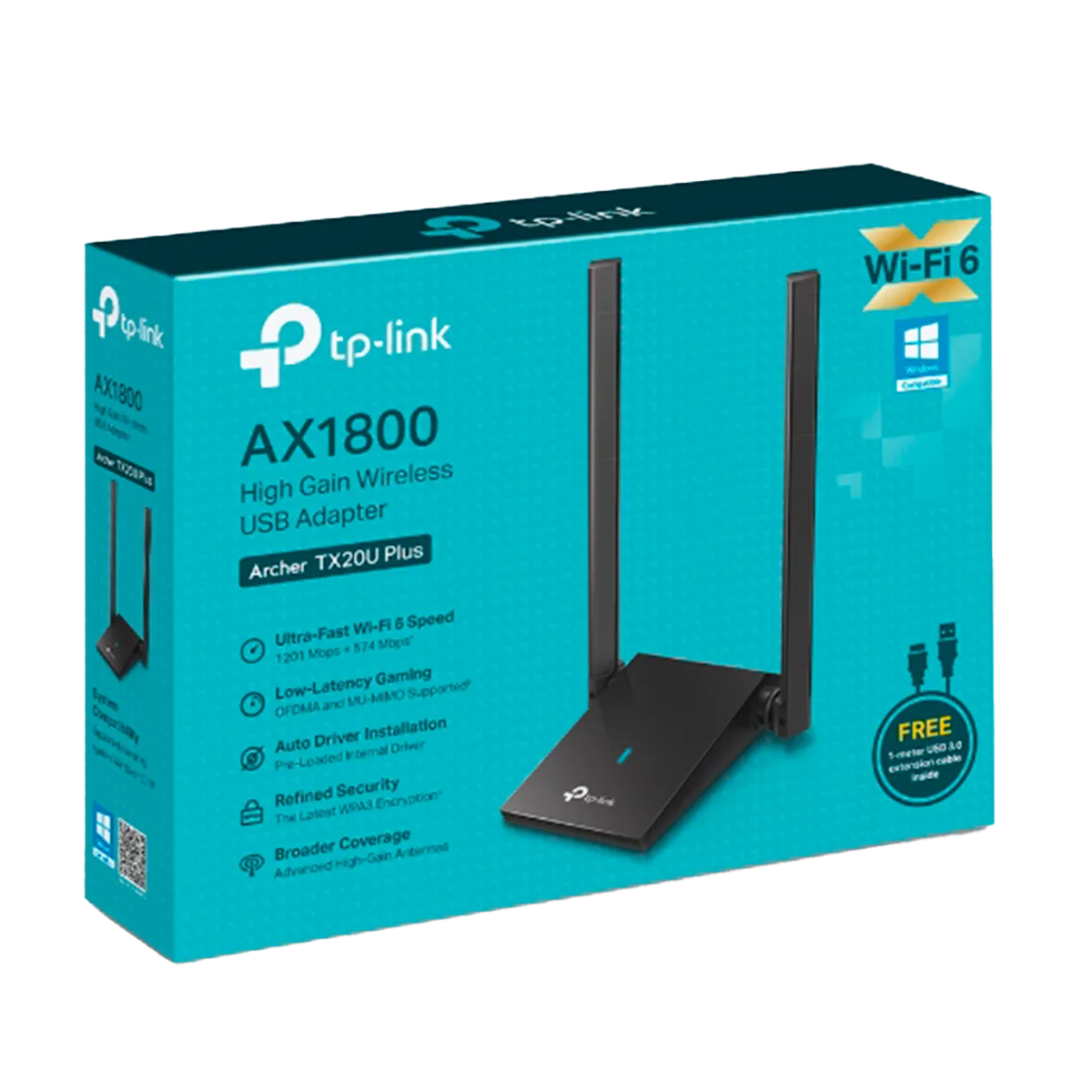 TP-Link Archer TX20U Plus / AX1800 Двухдиапазонный беспроводной USB-адаптер высокого усиления Wi-Fi 6E