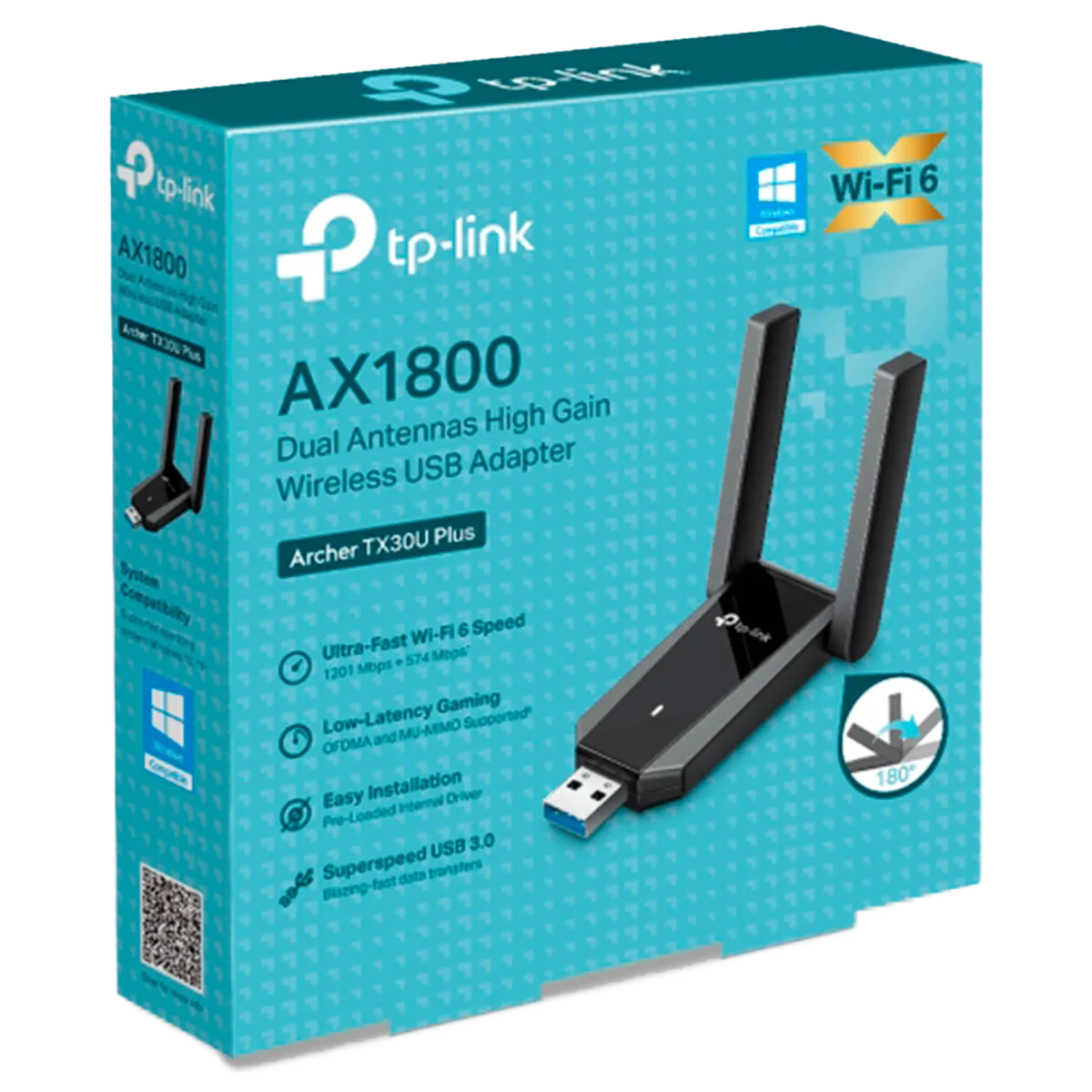TP-Link Archer TX30U Plus / AX1800 Двухдиапазонный беспроводной USB-адаптер высокого усиления Wi-Fi 6
