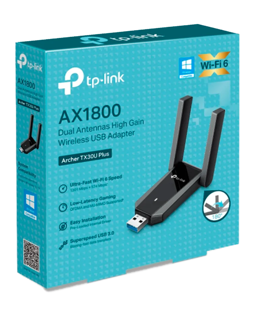 TP-Link Archer TX30U Plus / AX1800 Двухдиапазонный беспроводной USB-адаптер высокого усиления Wi-Fi 6