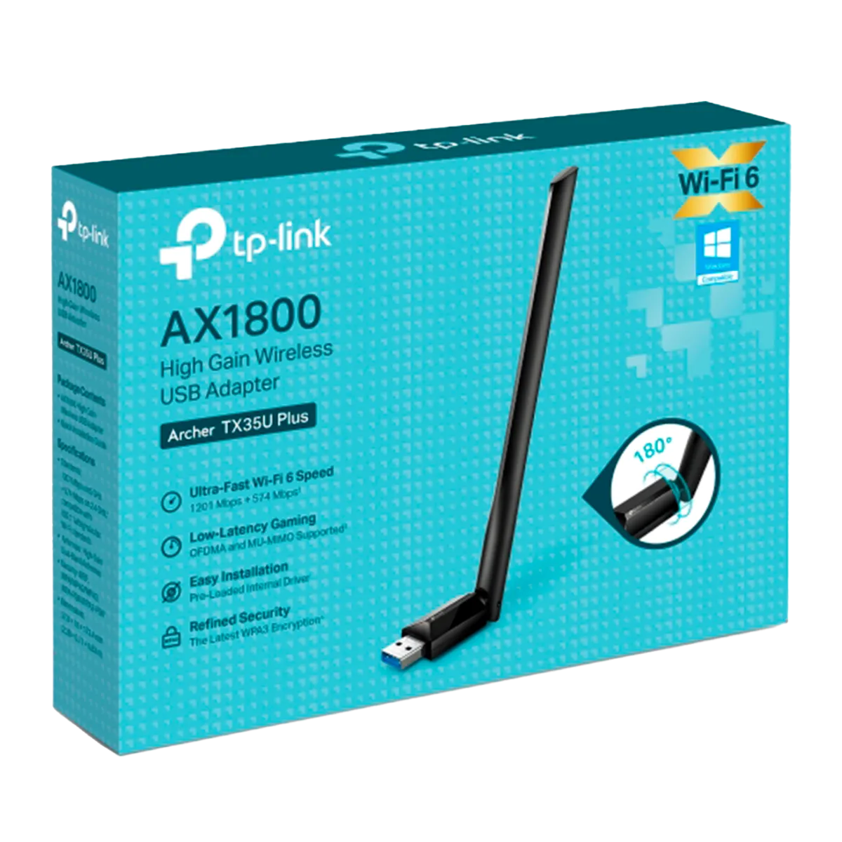 TP-Link Archer TX35U Plus / AX1800 Двухдиапазонный беспроводной USB-адаптер высокого усиления Wi-Fi 6