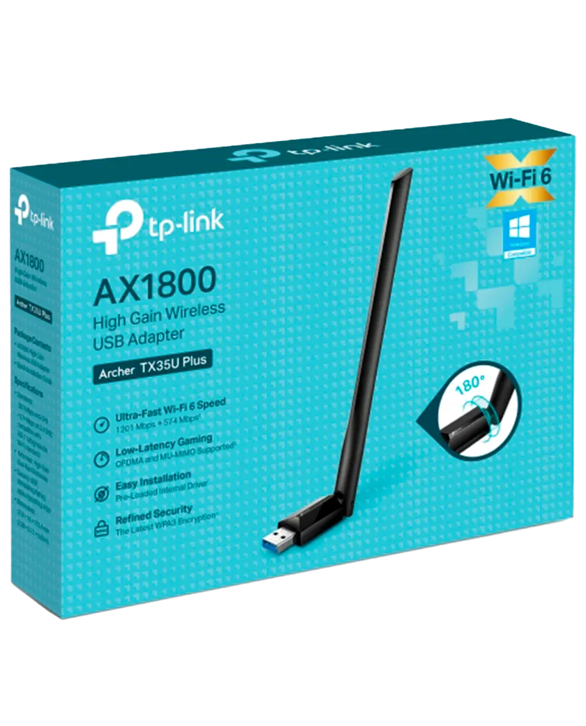 TP-Link Archer TX35U Plus / AX1800 Двухдиапазонный беспроводной USB-адаптер высокого усиления Wi-Fi 6