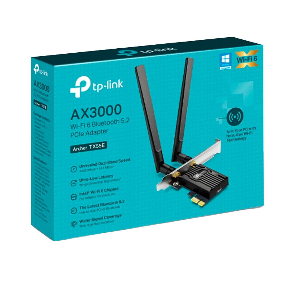TP-Link Archer TX55E / AX3000 Двухдиапазонный беспроводной PCI Express адаптер Wi-Fi 6 с поддержкой Bluetooth 5.2