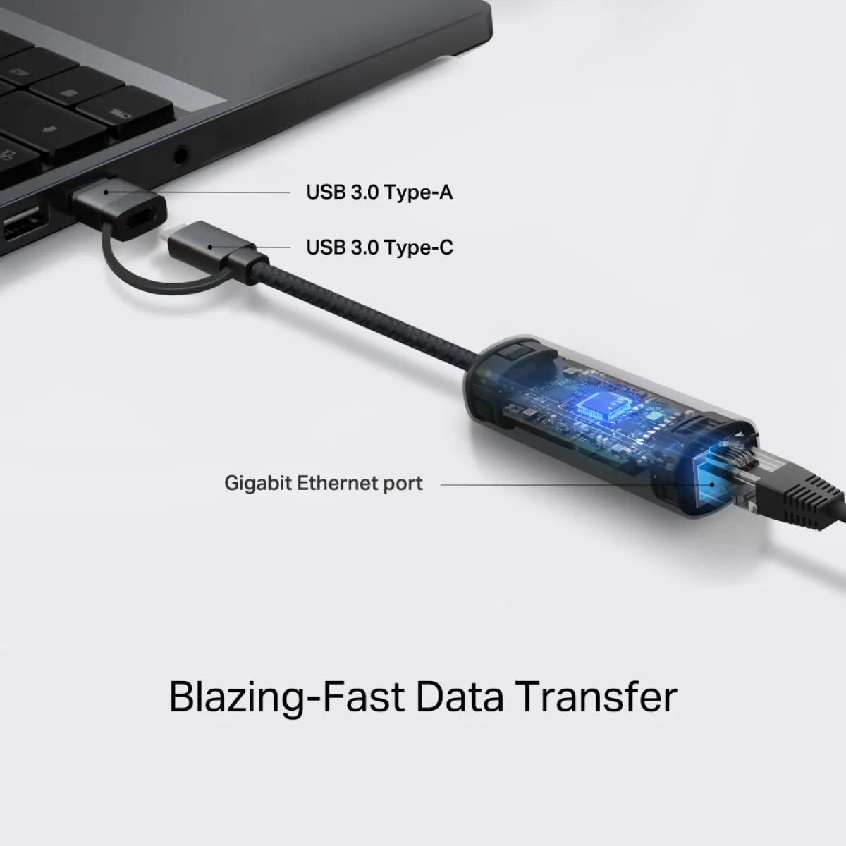 TP-Link UE310C / USB 3.0 Type-C/Type-A Сетевой адаптер Gigabit Ethernet 1000 Мбит/с с RJ45