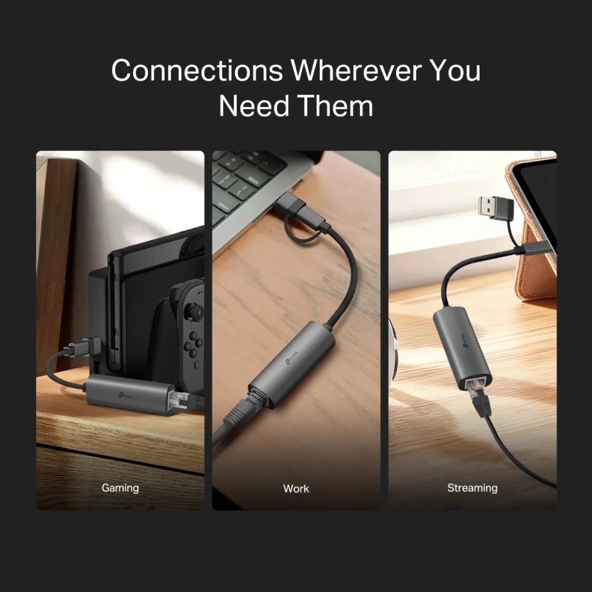 TP-Link UE310C / USB 3.0 Type-C/Type-A Сетевой адаптер Gigabit Ethernet 1000 Мбит/с с RJ45
