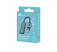 TP-Link UE310C / USB 3.0 Type-C/Type-A Сетевой адаптер Gigabit Ethernet 1000 Мбит/с с RJ45