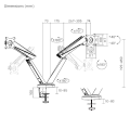 Кронштейн для 2х мониторов LUMI (Brateck) LDT39-C024 (17″–32″, до 8 кг) / Black