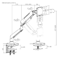 Кронштейн для монитора LUMI (Brateck) LDT85-C012L RGB (17″–49″, до 20 кг) / White