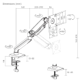Кронштейн для монитора LUMI (Brateck) LDT88-C012 (17″–32″, до 9 кг) / Space Grey-White