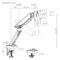 Кронштейн для монитора LUMI (Brateck) LDT93-C012 (17″–45″, до 16 кг) / Black-White