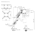 Кронштейн для монитора LUMI (Brateck) LDT95-C012 (24″–57″, до 30 кг) / Black-White