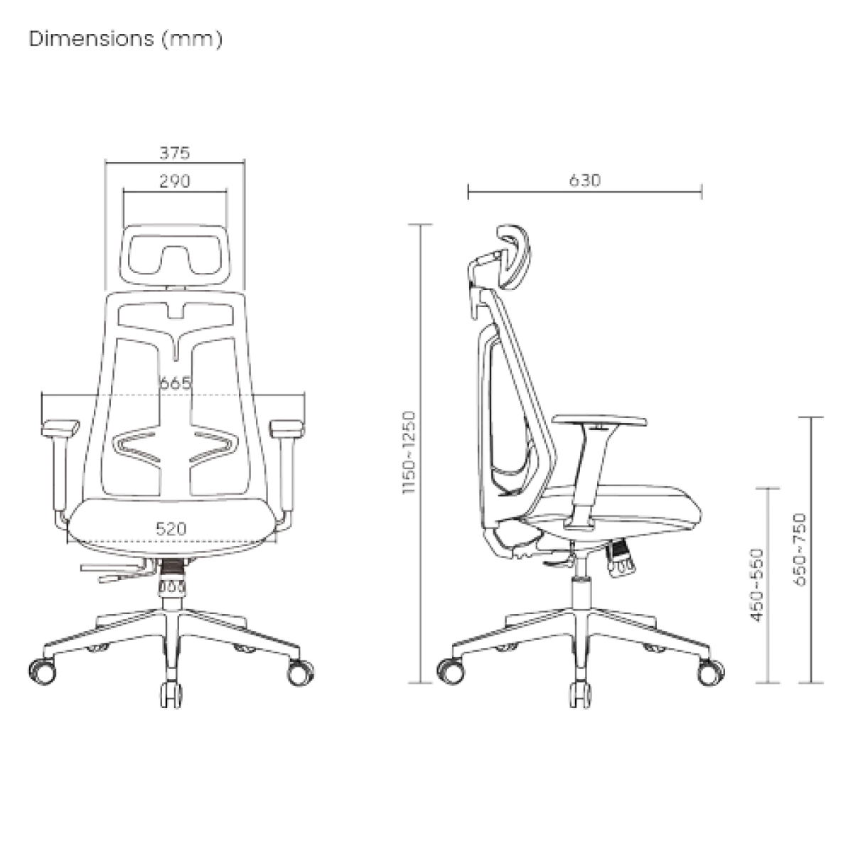 Кресло офисное LUMI CH05-40 Chair / Black