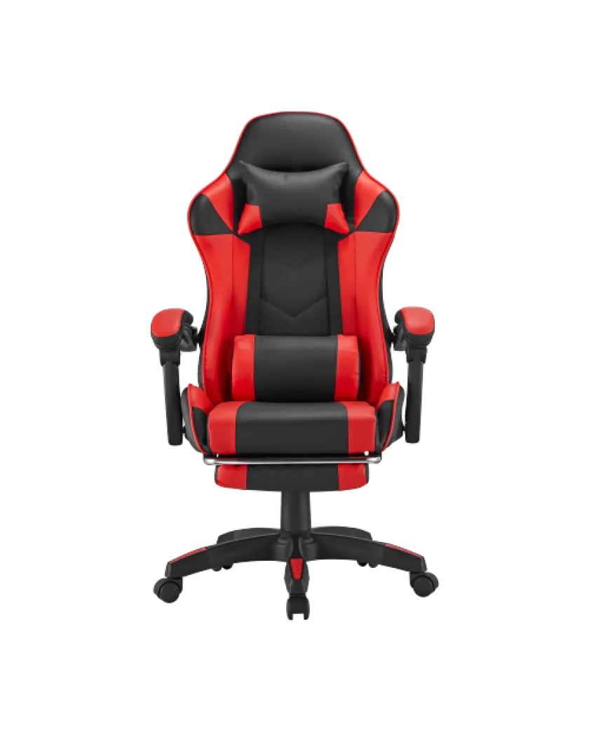 Кресло игровое LUMI CH06-12-04 Gaming Chair с подставкой для ног / Red-Black