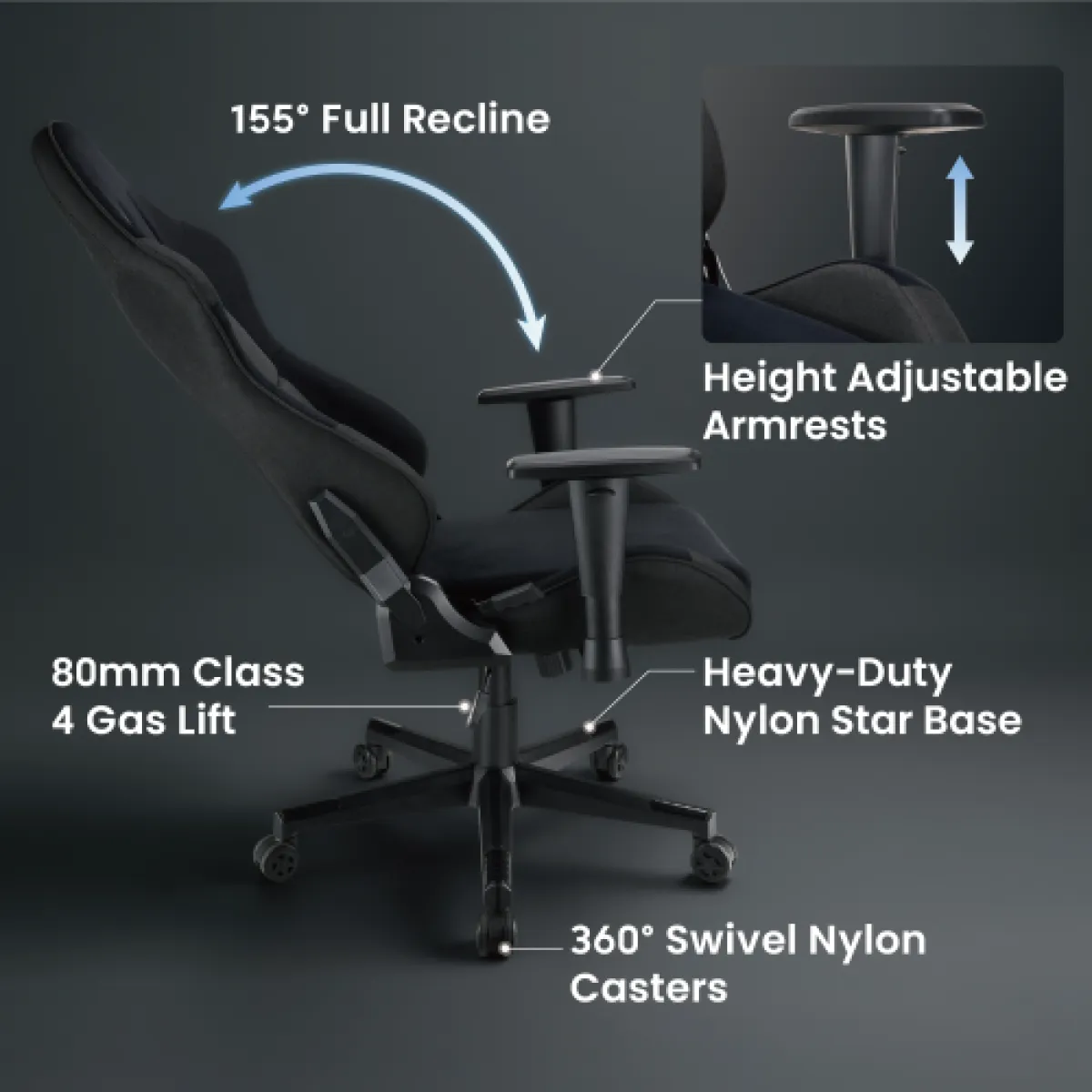 Кресло игровое LUMI CH09-18 Gaming Chair (ткань / PVC-кожа)