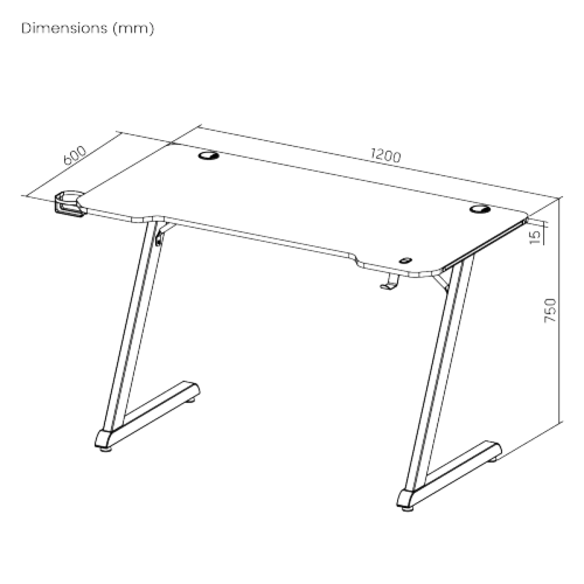 Стол игровой с RGB-подсветкой LUMI (Brateck) GMD02E-2 Gaming Desks / Black
