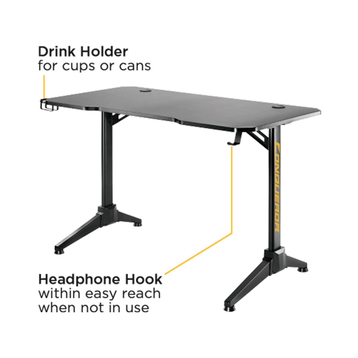 Стол Игровой LUMI Brateck GMD03-2 Conqueror (Black)