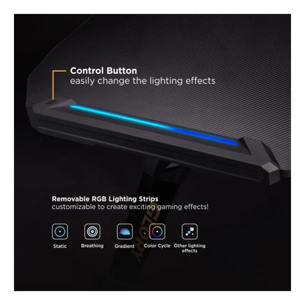 Стол игровой LUMI Brateck GMD04-2 RGB (Black)
