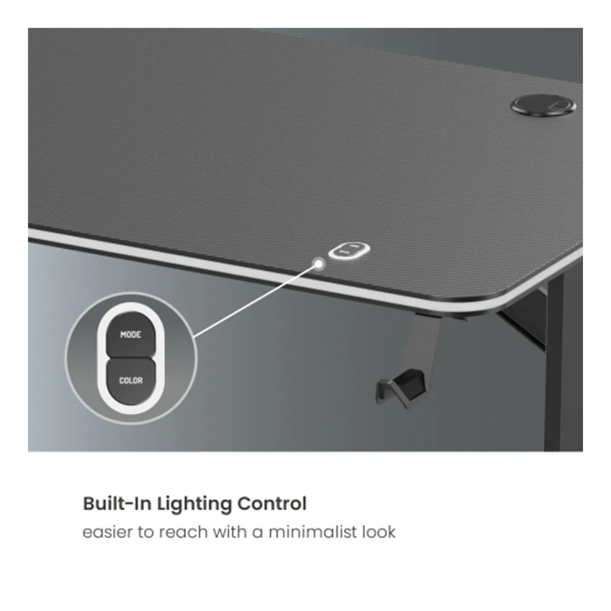 Стол игровой LUMI Brateck GMD08-4 RGB (Black)