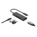 USB HUB A4Tech DST-40C (4в1) док-станция (разветвитель) Type-C / Ash Grey
