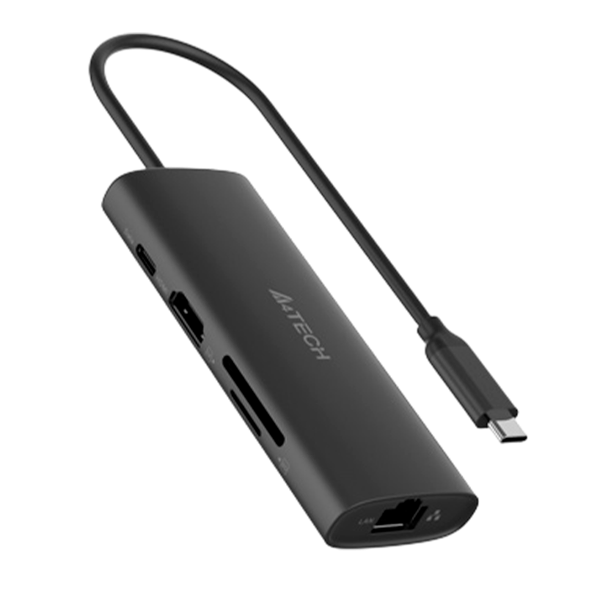 USB HUB A4Tech DST-80C (8в1) док-станция (разветвитель) Type-C / Ash Grey