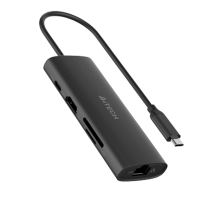 USB HUB A4Tech DST-80C (8в1) док-станция (разветвитель) Type-C / Ash Grey