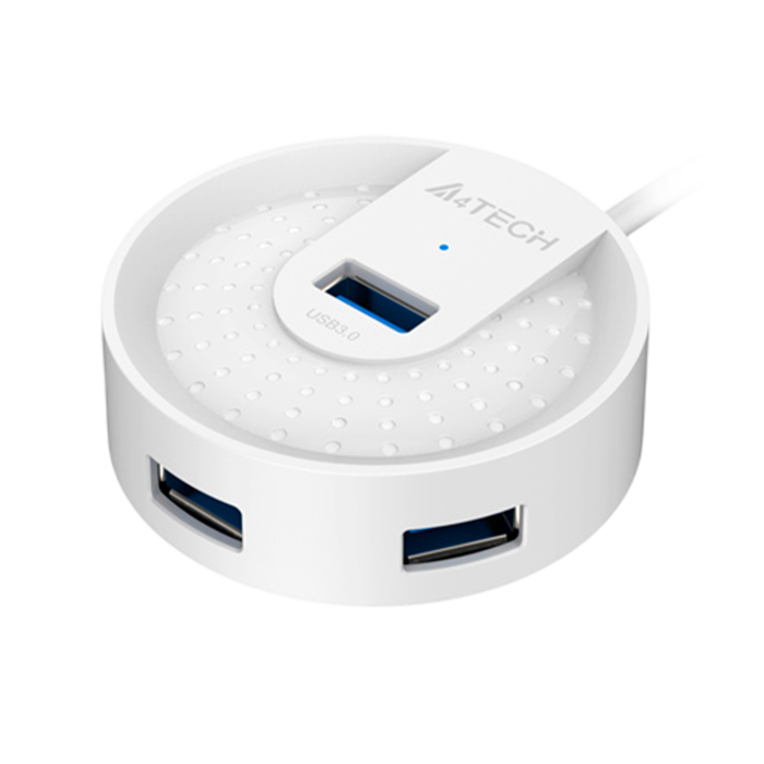 USB HUB A4Tech HUB-30 (4в1) разветвитель Type-A 3.0 / White