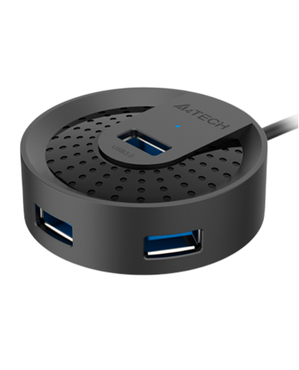 USB HUB A4Tech HUB-30 (4в1) разветвитель Type-A 3.0 / Black