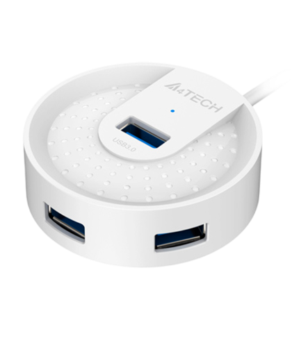USB HUB A4Tech HUB-30C (4в1) разветвитель Type-C 3.0 / White