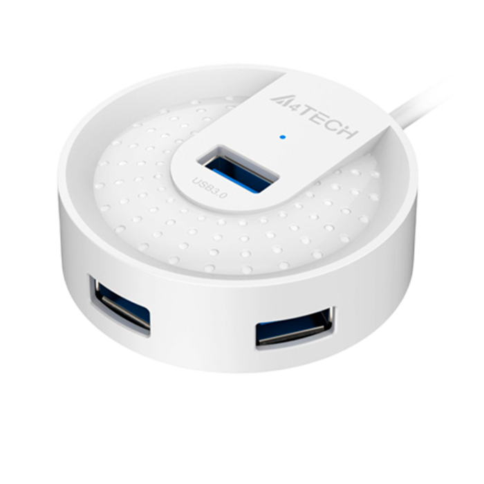 USB HUB A4Tech HUB-30C (4в1) разветвитель Type-C 3.0 / White