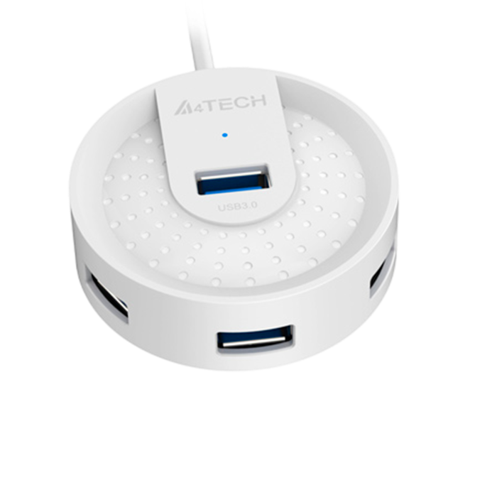 USB HUB A4Tech HUB-30C (4в1) разветвитель Type-C 3.0 / White