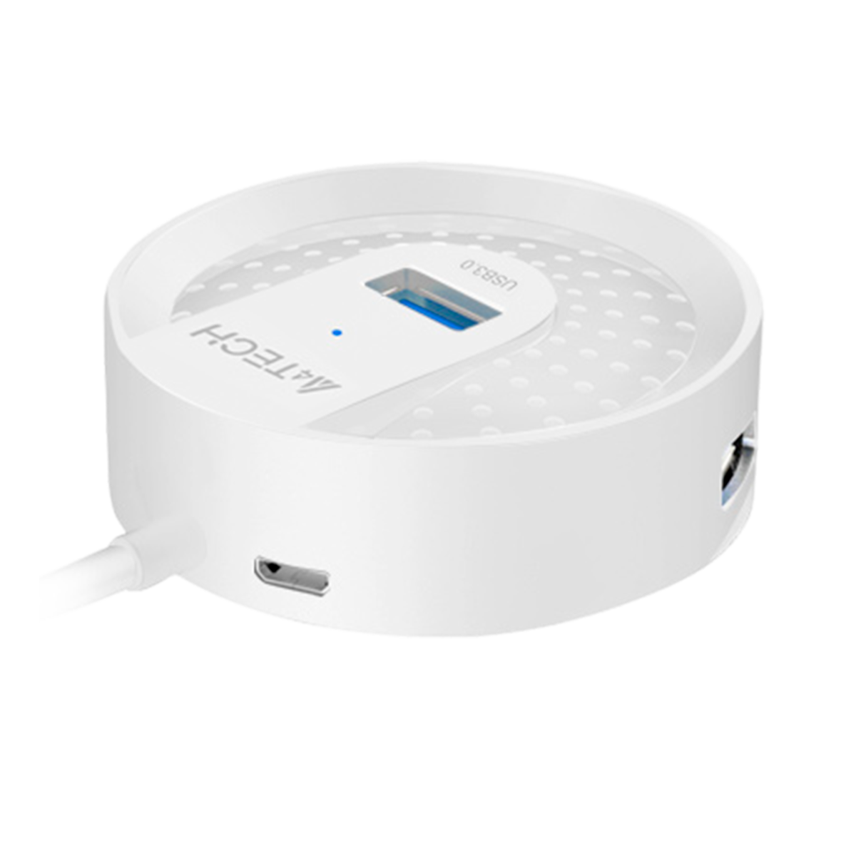 USB HUB A4Tech HUB-30C (4в1) разветвитель Type-C 3.0 / White