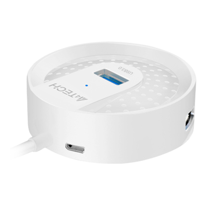 USB HUB A4Tech HUB-30C (4в1) разветвитель Type-C 3.0 / White