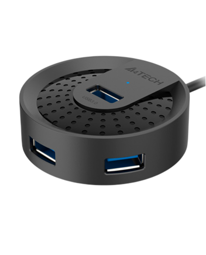 USB HUB A4Tech HUB-30C (4в1) разветвитель Type-C 3.0 / Black