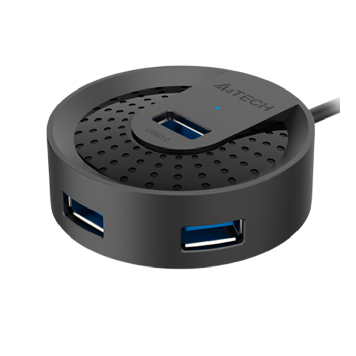 USB HUB A4Tech HUB-30C (4в1) разветвитель Type-C 3.0 / Black