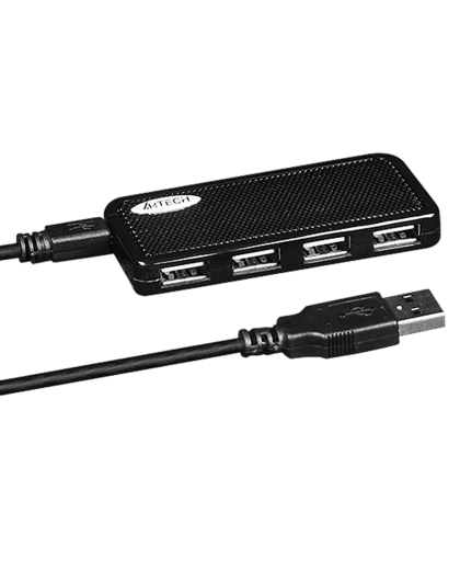 USB HUB A4Tech HUB-64 (4в1) разветвитель Type-A 2.0 / Black