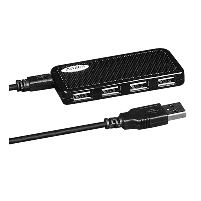USB HUB A4Tech HUB-64 (4в1) разветвитель Type-A 2.0 / Black