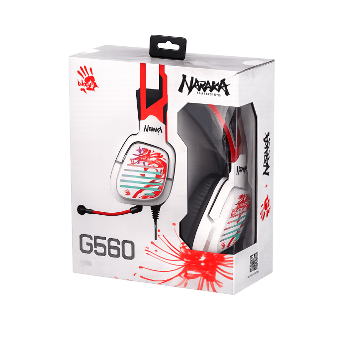 Наушники игровые проводные Bloody G560 Naraka Gaming / White