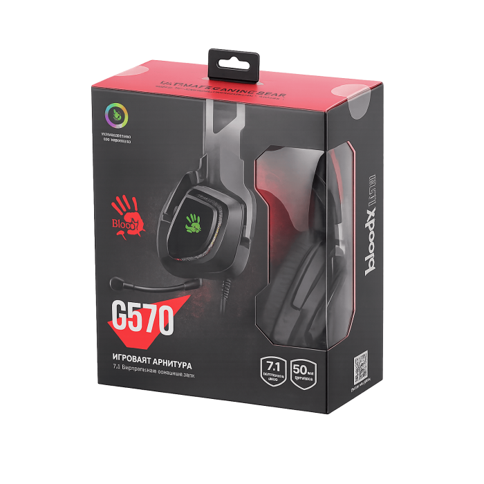 Наушники игровые проводные Bloody G570 Gaming / Black