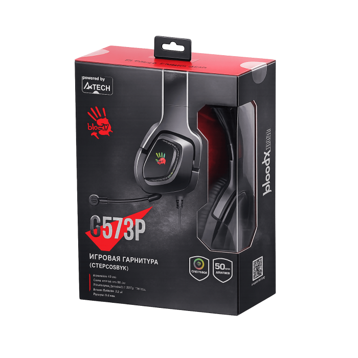 Наушники игровые проводные Bloody G573P Gaming / Black