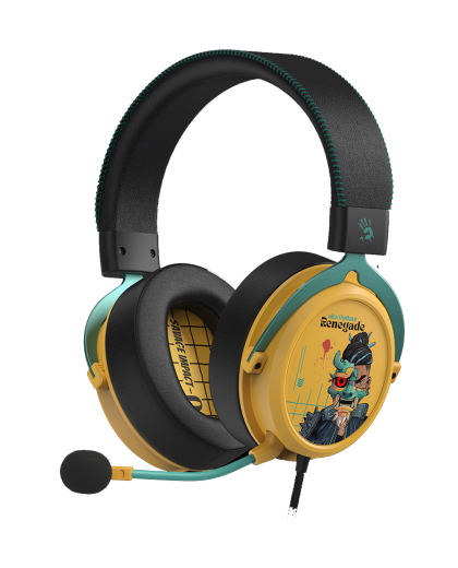 Наушники игровые проводные Bloody M595 Renegade Sunset Gaming / Black-Yellow