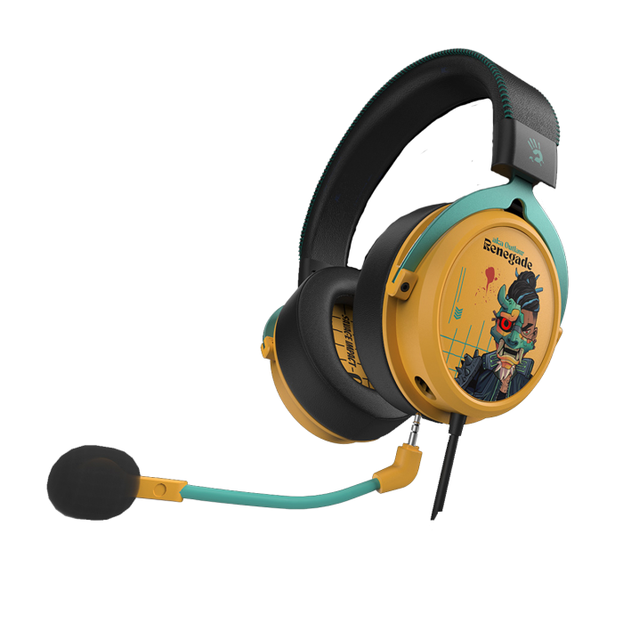 Наушники игровые проводные Bloody M595 Renegade Sunset Gaming / Black-Yellow