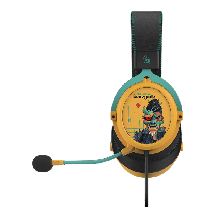Наушники игровые проводные Bloody M595 Renegade Sunset Gaming / Black-Yellow