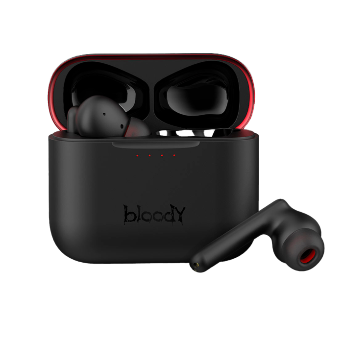 Наушники игровые беспроводные Bloody M90 Gaming Earphones / Black+Red