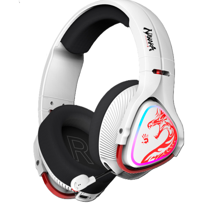 Наушники игровые беспроводные Bloody MR720 NARAKA Gaming RGB / White