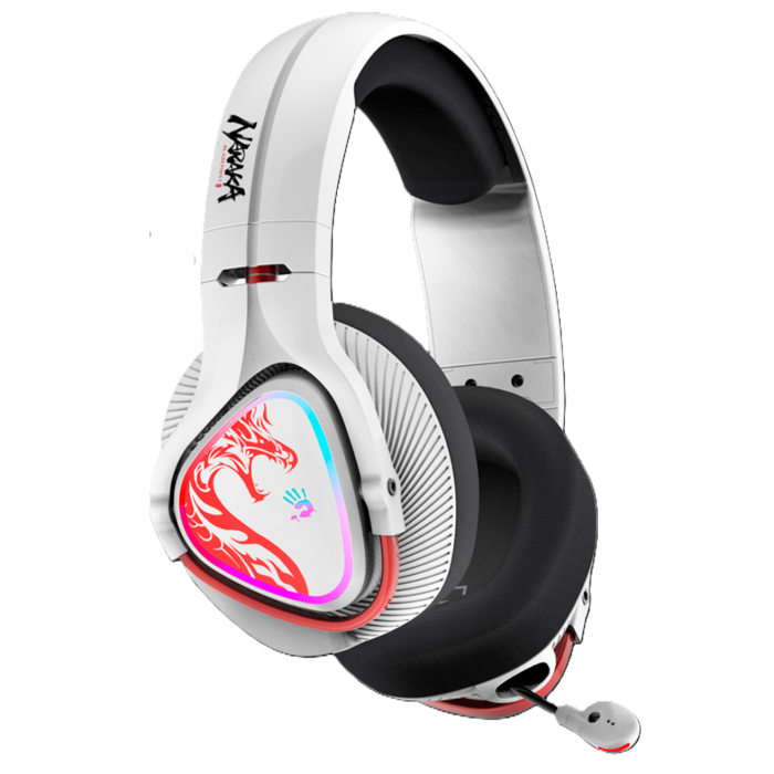 Наушники игровые беспроводные Bloody MR720 NARAKA Gaming RGB / White