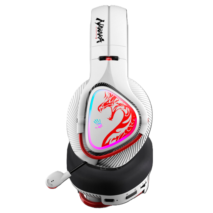 Наушники игровые беспроводные Bloody MR720 NARAKA Gaming RGB / White
