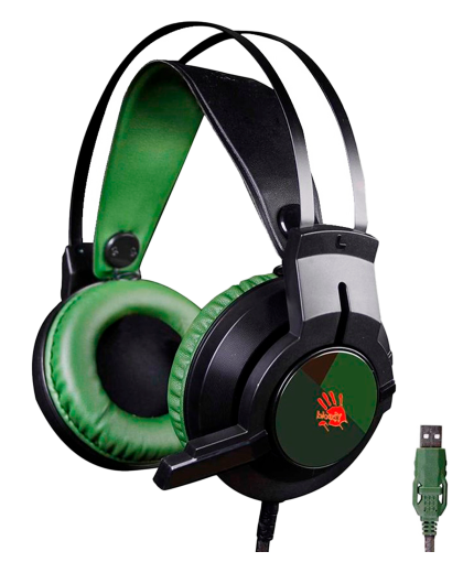 Наушники игровые проводные Bloody J437 Gaming / Army Green