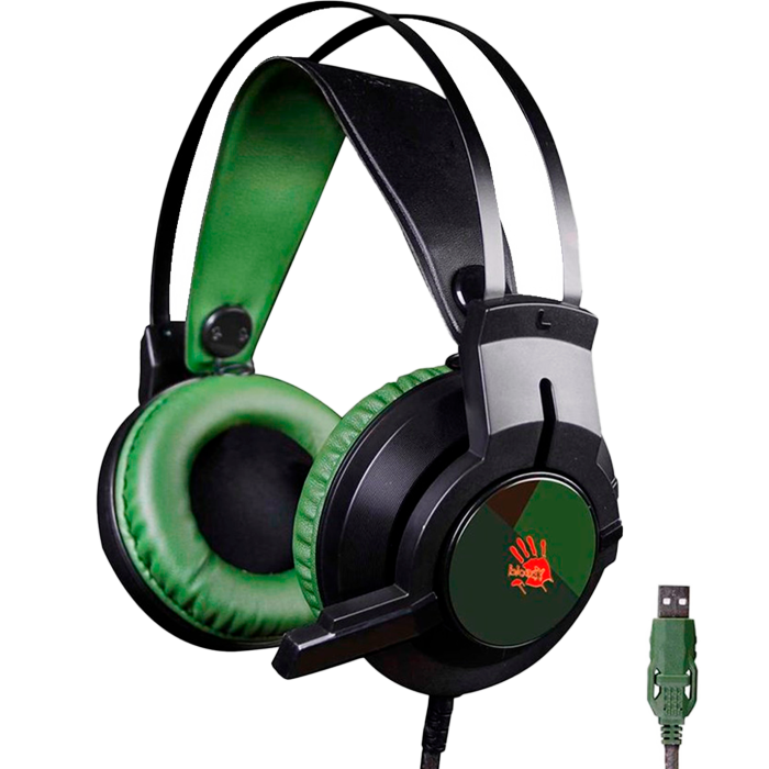 Наушники игровые проводные Bloody J437 Gaming / Army Green