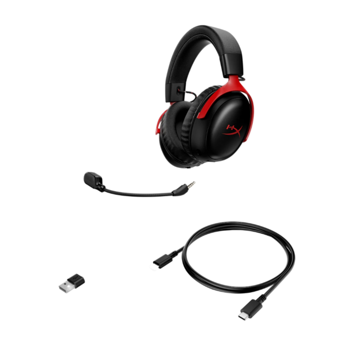 Наушники игровые беспроводные HyperX Cloud III S Wireless Gaming / Black-Red