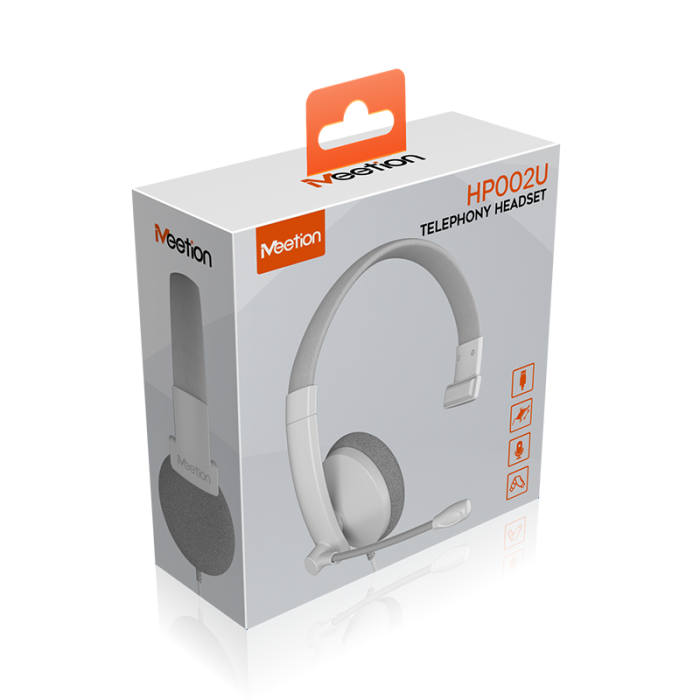 Наушники проводные Meetion HP002U / White+Grey