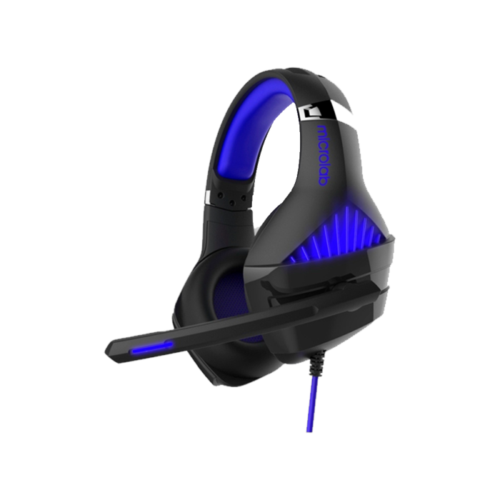 Наушники игровые проводные Microlab G6 Gaming / Blue-Black